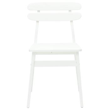 Esszimmerstuhl 2 pcs Weiß Massives Gummiholz