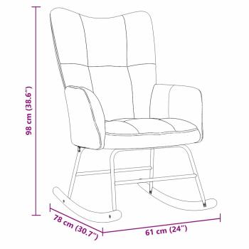 Schaukelstuhl Hellgrau 78 x 61 x 98 cm Samt