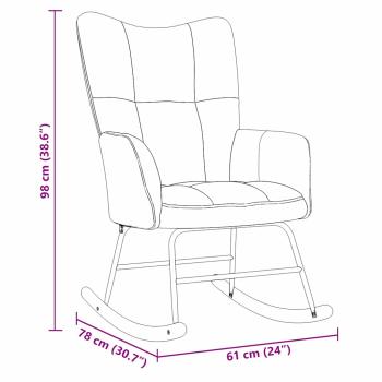 Schaukelstuhl mit Fußhocker 2 pcs Schwarz Samt