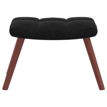 Schaukelstuhl mit Fußhocker 2 pcs Schwarz Samt