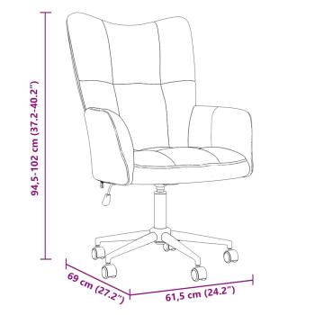 Relaxstuhl mit Rädern Hellgrau 62 x 68,5 x 105 cm Samt