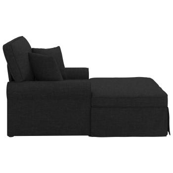 ARDEBO.de - Chaise Lounge mit Rock Schwarz 91 x 157 x 91 cm Stoff