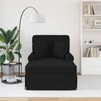 Chaise Lounge mit Rock 3 stk. Schwarz Stoff 91 x 157 x 91 cm