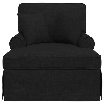 Chaise Lounge mit Rock 3 stk. Schwarz Stoff 91 x 157 x 91 cm