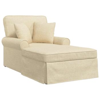 Chaise Lounge mit Rock mit Kissen Creme 91 x 157 x 91 cm Stoff