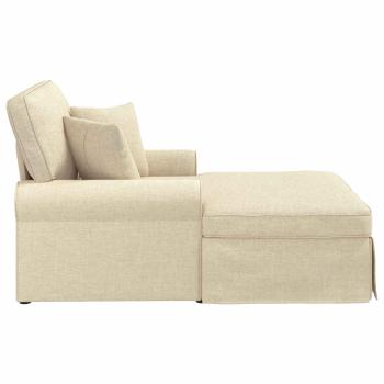 Chaise Lounge mit Rock mit Kissen Creme 91 x 157 x 91 cm Stoff