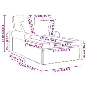 Chaise Lounge mit Rock Blau 91 x 157 x 91 cm Rippenstoff