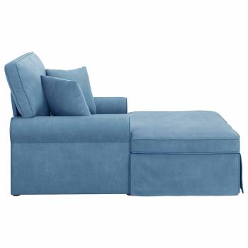Chaise Lounge mit Rock Blau 91 x 157 x 91 cm Rippenstoff