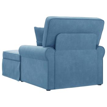 Chaise Lounge mit Rock Blau 91 x 157 x 91 cm Rippenstoff