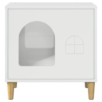 Katzenhaus Glänzend Weiß 51 x 30 x 52 cm Holzwerkstoff