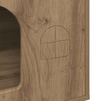 Katzenhaus Kunsthandwerk Eiche 51 x 30 x 52 cm Holzwerkstoff