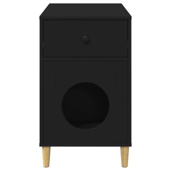 Katzenhaus Schwarz 72 x 42,5 x 70 cm Holzwerkstoff