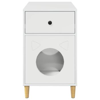 Katzenhaus Glänzend Weiß 72 x 42,5 x 70 cm Holzwerkstoff