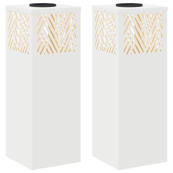 Solar LED Weg Licht 2 pcs Weiß Kalt gewalzter Stahl