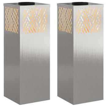 Solar LED Weg Licht Fischgrätenmuster 2 pcs Edelstahl Edelstahl