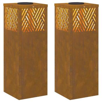 Solar LED Weg Licht 2 pcs Cortenstahl Cortenstahl