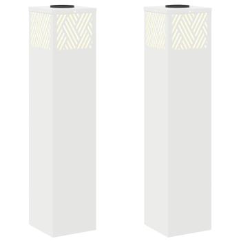 Solar LED Weg Licht 2 pcs Weiß Kalt gewalzter Stahl