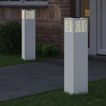 Solar LED Weg Licht 2 pcs Weiß Kalt gewalzter Stahl