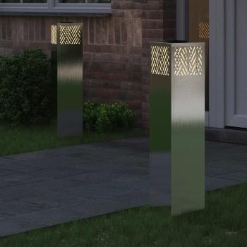 Solar LED Weg Licht Fischgrätenmuster 2 pcs Edelstahl Edelstahl