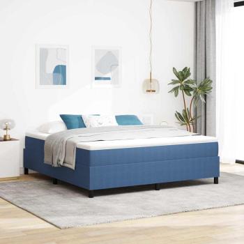 Boxspringbett Blau und Weiß 180 x 200 cm Cordstoff