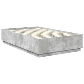 Bettrahmen mit Kopfteil Beton Grau 135 x 190 cm Holzwerkstoff