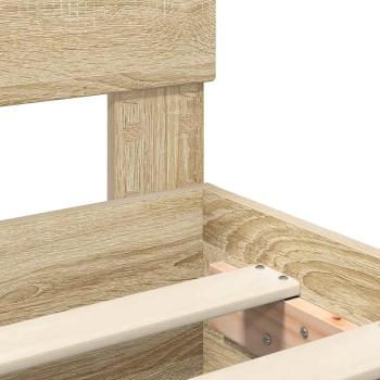 Bettrahmen mit Regal Sonoma-Eiche 140 x 190 cm Holzwerkstoff