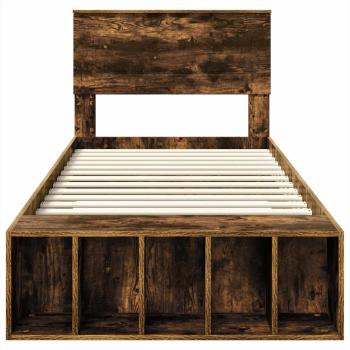 Bettrahmen Geräucherte Eiche 90 x 190 cm Holzwerkstoff