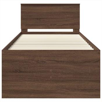 Tagesbett Braun Eiche und Schwarz 100 x 200 cm Holzwerkstoff