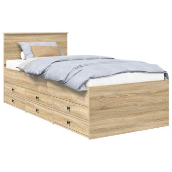 Tagesbett Sonoma Eiche und Schwarz 90 x 190 cm Holzwerkstoff