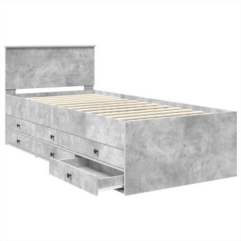 Tagesbett Beton Grau und Schwarz 90 x 190 cm Holzwerkstoff