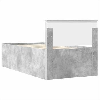 Tagesbett Beton Grau und Schwarz 90 x 190 cm Holzwerkstoff