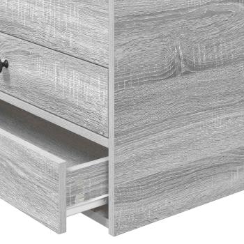 Tagesbett Grau Sonoma und Schwarz 75 x 190 cm Holzwerkstoff