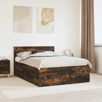ARDEBO.de - Bettrahmen Geräucherte Eiche 150 x 200 cm Holzwerkstoff