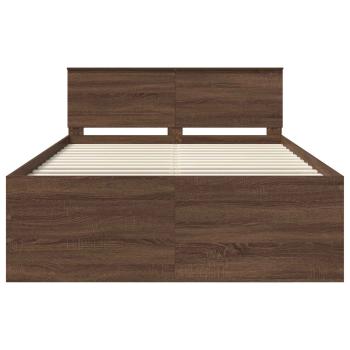 Bettrahmen Braun Eichen-Optik 140 x 200 cm Holzwerkstoff