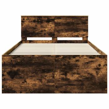Bettrahmen Geräucherte Eiche 120 x 190 cm Holzwerkstoff