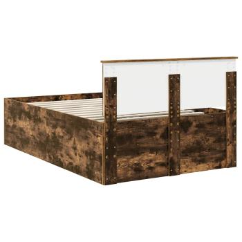 Bettrahmen Geräucherte Eiche 120 x 190 cm Holzwerkstoff