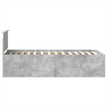 Bettrahmen mit Kopfteil Beton Grau 120 x 200 cm Holzwerkstoff