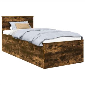 Bettrahmen Geräucherte Eiche 90 x 190 cm Holzwerkstoff