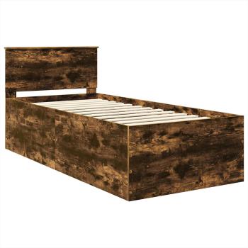 Bettrahmen Geräucherte Eiche 90 x 190 cm Holzwerkstoff