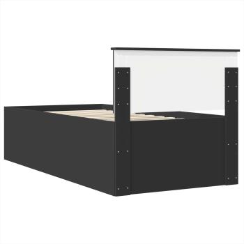 Bettrahmen mit Kopfteil Schwarz 90 x 200 cm Holzwerkstoff