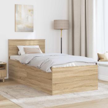 Bettrahmen mit Kopfteil Sonoma-Eiche 75 x 190 cm Holzwerkstoff