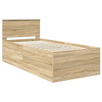 Bettrahmen mit Kopfteil Sonoma-Eiche 75 x 190 cm Holzwerkstoff