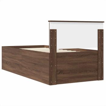 Bettrahmen Braun Eichen-Optik 75 x 190 cm Holzwerkstoff