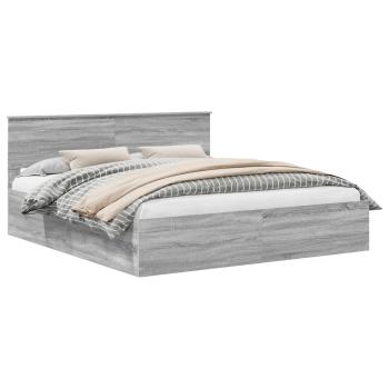 Bettrahmen Graues Sonoma 200 x 200 cm Holzwerkstoff
