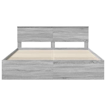 Bettrahmen Graues Sonoma 200 x 200 cm Holzwerkstoff