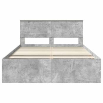Bettrahmen mit Kopfteil Beton Grau 150 x 200 cm Holzwerkstoff