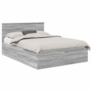 Bettrahmen Graues Sonoma 140 x 200 cm Holzwerkstoff