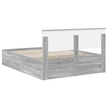 Bettrahmen Graues Sonoma 140 x 200 cm Holzwerkstoff