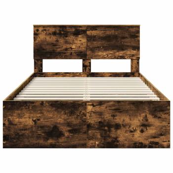 Bettrahmen Geräucherte Eiche 120 x 190 cm Holzwerkstoff