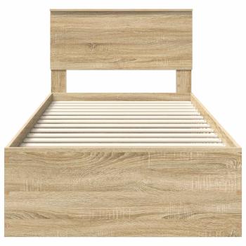 Bettrahmen mit Kopfteil Sonoma-Eiche 90 x 190 cm Holzwerkstoff